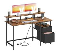 Escritorio para Juegos con Luces LED Marrón Rústico