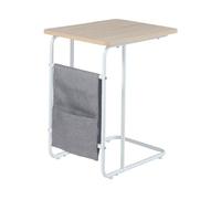 Escritorio para portátil dyrøy acero aglomerado 56x48x37cm - blanco / roble [en.casa]