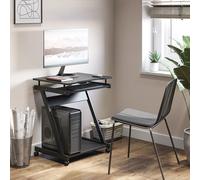 Escritorio para Portátil Homcom - Escritorio Móvil - Escritorio para Computadora - Bandeja Deslizante para Teclado + Estante - Negro Negro