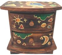 Escritorio pequeño de madera con cajonera de 2 compartimentos. Organizador de escritorio, decoración de madera