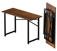 Escritorio plegable, 119 cm, de madera de caoba, ideal para camping y para trabajar desde casa