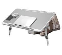 Escritorio plegable, con altura ajustable, diseño estable y plegable, color gris