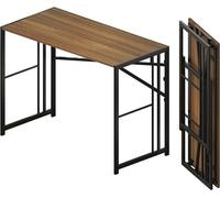 Escritorio plegable de 103 cm, ideal para escribir, jugar, usar con ordenadores y para acampar. No requiere montaje. Escritorio para oficina en casa, color espresso