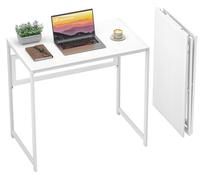 Escritorio plegable de 80x48 cm - Blanco - Madera compuesta - Escritorio para ordenador - Ahorra espacio