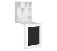 Escritorio plegable, de pared, color blanco mate, para ordenador. Mesa abatible, mesa de pared, escritorio plegable, pizarra para escribir con tiza