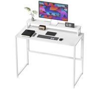Escritorio plegable HOMCOM para ordenador con soporte para monitor, color blanco
