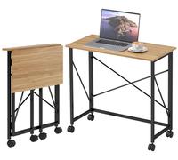 Escritorio plegable HOMCOM, pequeño, de 80 cm, con ruedas