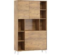 Escritorio plegable MEGAN, con 2 estantes, ideal para oficina en casa o para ordenador. Color: roble burdeos / roble burdeos