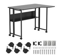Maclean Escritorio plegable MC-126 – Tablero ergonómico, con ruedas, Negro 100 x 73 cm