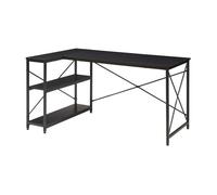 Escritorio raundsvalt forma de l 137x88x75 cm - negro [en.casa]