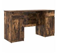 Escritorio Roble Ahumado 140 X 49 X 76 Cm Madera Contrachapada Vidaxl