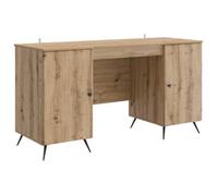 vidaXL Escritorio con estante 142,5 x 50 x 75 cm Madera de Ingeniería Multicolor Roble artisan