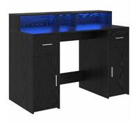 Escritorio Roble Negro 120 X 55 X 91 Cm Madera Contrachapada Vidaxl