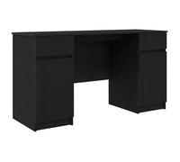Escritorio Roble Negro 140 X 49 X 76 Cm Madera Contrachapada Vidaxl