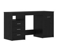 vidaXL Escritorio con cajón 2 pcs Roble Negro 140 x 50 x 76 cm