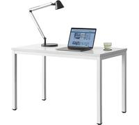 Escritorio Silecomplaza Odense, blanco, con altura ajustable, mesa de oficina de 75x120x60 cm, mesa para ordenador, mesa de trabajo, mesa para PC