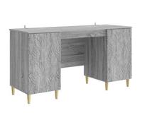 Escritorio Sonoma Gris 142,5 X 50 X 75 Cm Madera De Ingeniería Vidaxl