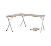 Escritorio tarielarg forma de l 158x120x75 cm - blanco/efecto roble [en.casa]