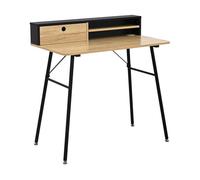 Escritorio var con borde elevado 93x90x50cm negro / roble [en.casa]