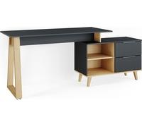 Escritorio Vicco Nautica Antracita 138 x 60 cm con cajones, XL, Model 36903