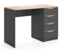 Escritorio Vicco Ruben Antracita/Roble artesanal 110 x 50 cm con 4 cajones, Model 62899