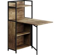 Escritorio Vicco Savio Roble rústico 30-100 x 57 cm con tablero de mesa plegable, Model 56378