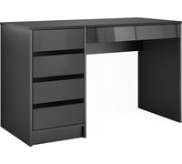 Escritorio Vicco Sherry Antracita alto brillo 55 x 120 cm con cajones, Model 57917