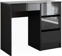 Escritorio Vicco Sherry Antracita alto brillo 90 x 40 cm con cajones, Model 43667