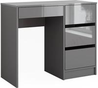 Escritorio Vicco Sherry Gris alto brillo 90 x 40 cm con cajones, Model 43668