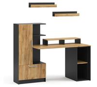 Escritorio Vicco Tomy Antracita/Roble dorado 150 x 59 cm Juego de 5, Model 59853