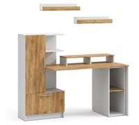 Escritorio Vicco Tomy Blanco/Roble dorado 150 x 59 cm Juego de 5, Model 59855