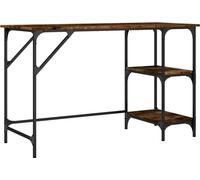 Escritorio vidaXL, color roble ahumado, 120x50x75 cm, estructura de metal, tablero de aglomerado
