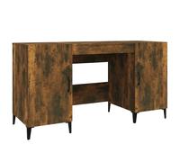 Escritorio vidaXL, color roble ahumado, 140x50x75 cm, fabricado en material de madera
