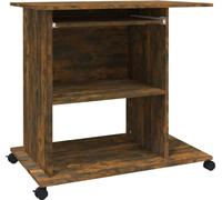 Escritorio vidaXL, color roble ahumado, 80x50x75 cm, material de madera