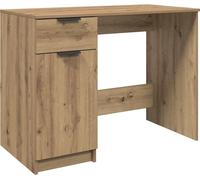 Escritorio vidaXL, estilo artesanal, roble, 100x50x75 cm, material de madera