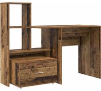 Escritorio vidaXL, estilo vintage, con tablero de madera maciza y estructura de tablero de partículas, 131,5 x 50 x 106,5 cm