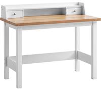 Escritorio WOHNLING, 106 x 53 x 90 cm, blanco. Escritorio de oficina con cajón, ideal para trabajar desde casa, para ordenador, que ahorra espacio y ofrece espacio de almacenamiento. Escritorio para o