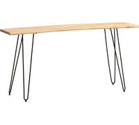 Escritorio WOHNLING de 150x36x75 cm, fabricado en madera maciza de acacia y metal. Mesa de ordenador con borde natural, ideal para el teletrabajo o la oficina en casa. Escritorio macizo con patas tipo