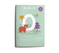 Escritura con letra ligada RUBIO +3 años | Cuaderno de trazos, números (1-3) y vocales (Aa, Ee, Ii, Oo, Uu). Tamaño A4