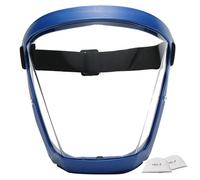 Escudo de protección facial, protector facial con 2 filtros de algodón, máscara antivaho de alta definición con correas ajustables contra el viento, arena, polvo, agua (azul y blanco), máscara