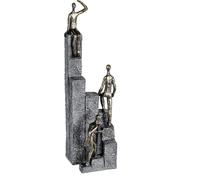 Escultura Casablanca, redonda, "Climbing", de polímero, color bronce, gris, dimensiones: largo 11 cm, ancho 10 cm, alto 39 cm, código: 79902