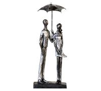 Escultura de Gilde, par, "Paraguas", motivo de paraguas, resina sintética, gris, gris antracita, plateado, unidad de venta: 1, largo: 11 cm, ancho: 14 cm, alto: 36 cm. 79129 4001250791294