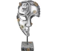 Escultura de Gilde, rostro, estilo steampunk, resina artística, color plateado, juego de 1.Altura: 35,50 cmAncho: 17,00 cmProfundidad: 10,50 cm37730