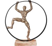 Escultura Gilde, redonda, "Pose", motivo masculino, aluminio, madera de mango, color bronce, unidad, largo 9 cm, ancho 41 cm, alto 45 cm. 69402 4063387694022