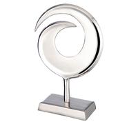 Escultura Gilde, redonda, "Swirl", aluminio, color plateado, unidad de venta: 1, largo: 13 cm, ancho: 35 cm, alto: 47 cm. Código: 4063387691908
