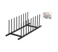 Escurridor de platos de metal negro para 8 platos
