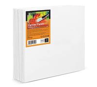 ESENG® Panel de lienzo 12 unidades, 30x30 cm｜12x12 pulgadas, 100% algodón, juego de paneles de lienzo, cartón para pintura acrílica, pintura al óleo, tempera y gouache