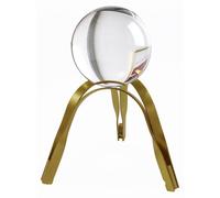 Esfera de cristal con soporte de hierro dorado, 13x16 cm, diseño moderno, forma de arco