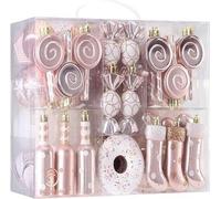 Esferas de cristal de lujo para Navidad: 80 unidades de adornos navideños de diferentes diseños para el árbol de Navidad. Set de 80 adornos brillantes. Decoración de alta calidad para Navidad. Resiste