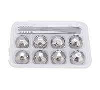 Esferas de hielo de acero inoxidable para whisky y vino, piedras enfriadoras reutilizables para bebidas con pinza, rocas refrigerantes que no diluyen, ideales para licores, (Diamante)